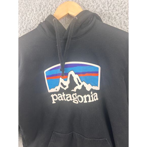 Patagonia Uprisal Hoody Black Mens Medium Recycled Cotton Logo Hoodie - Picture 7 of 11